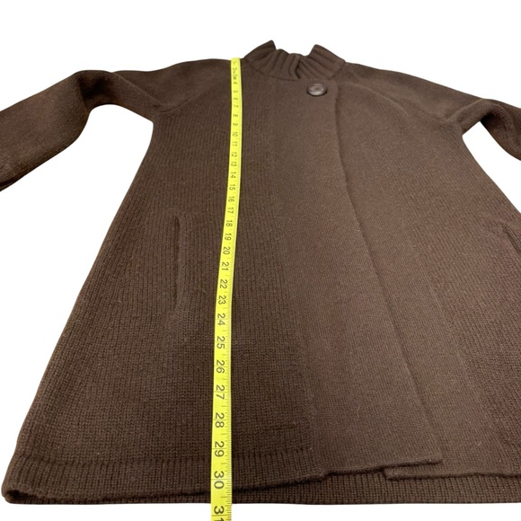 Kinross Cardigan 100% Cashmere Mock Neck Pockets One Button Cozy Sweater Women M - Picture 9 of 12